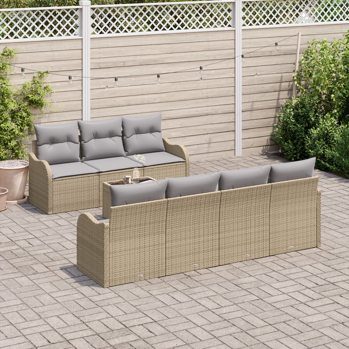 Havesofa Sæt Beige 55 x 55 x 37 cm polyrattan