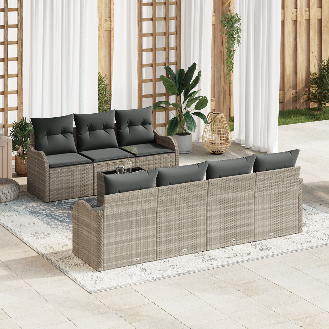 Havesofa Sæt Lysegrå 55 x 55 x 37 cm polyrattan