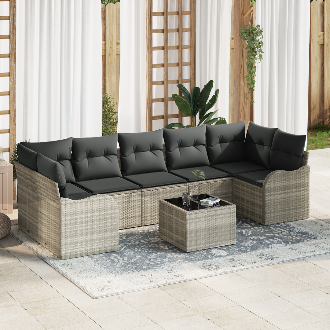 Havesofa Sæt Lysegrå 55 x 55 x 37 cm polyrattan