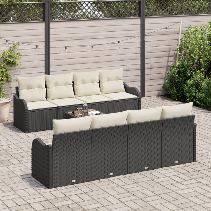 Havesofa Sæt Sort 55 x 55 x 37 cm polyrattan