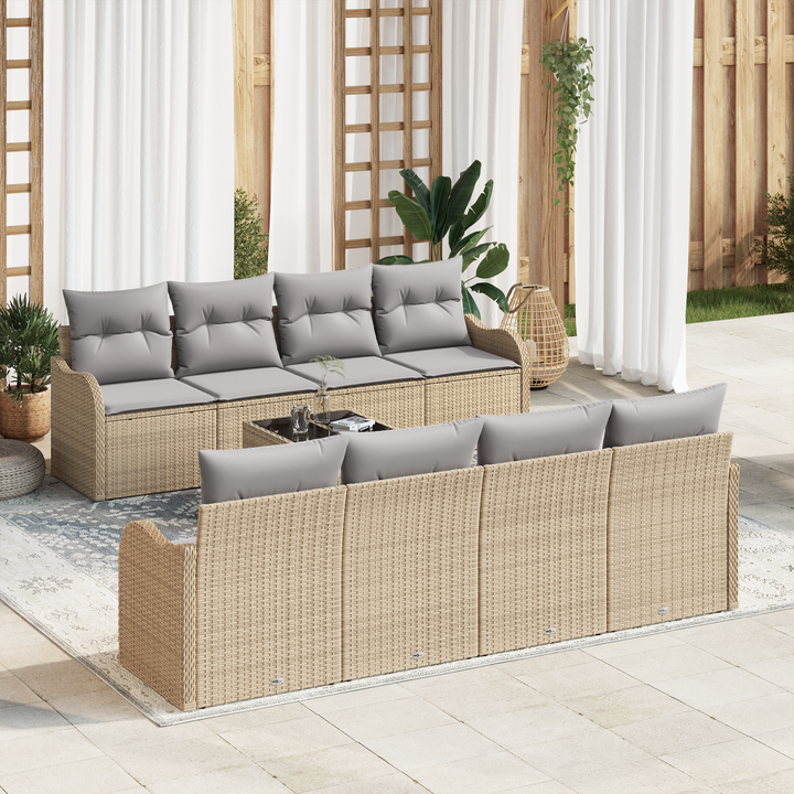 Havesofa Sæt Beige 55 x 55 x 37 cm polyrattan