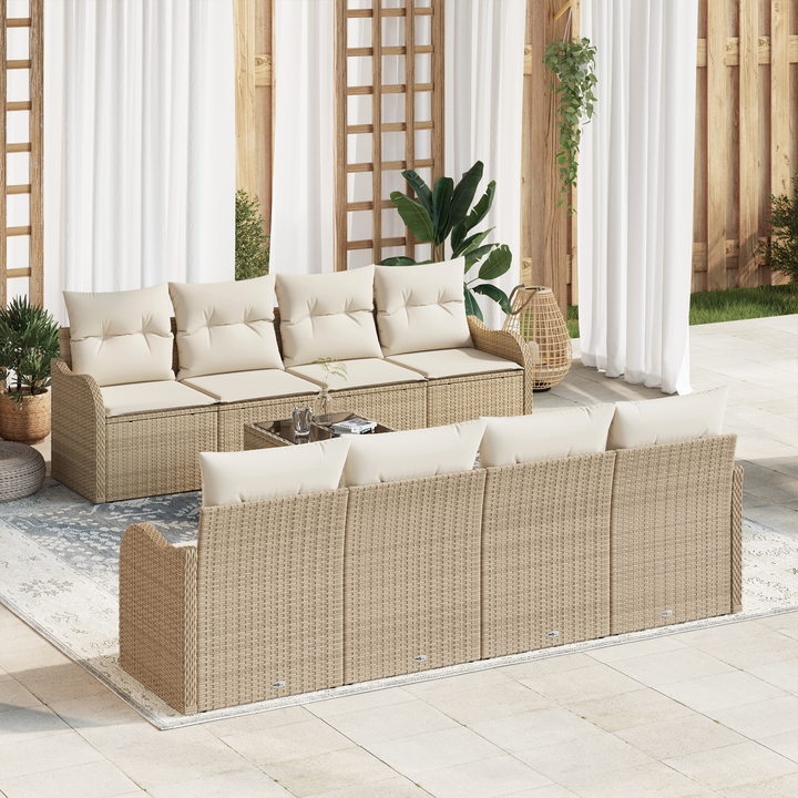 Havesofa Sæt Beige 55 x 55 x 37 cm polyrattan