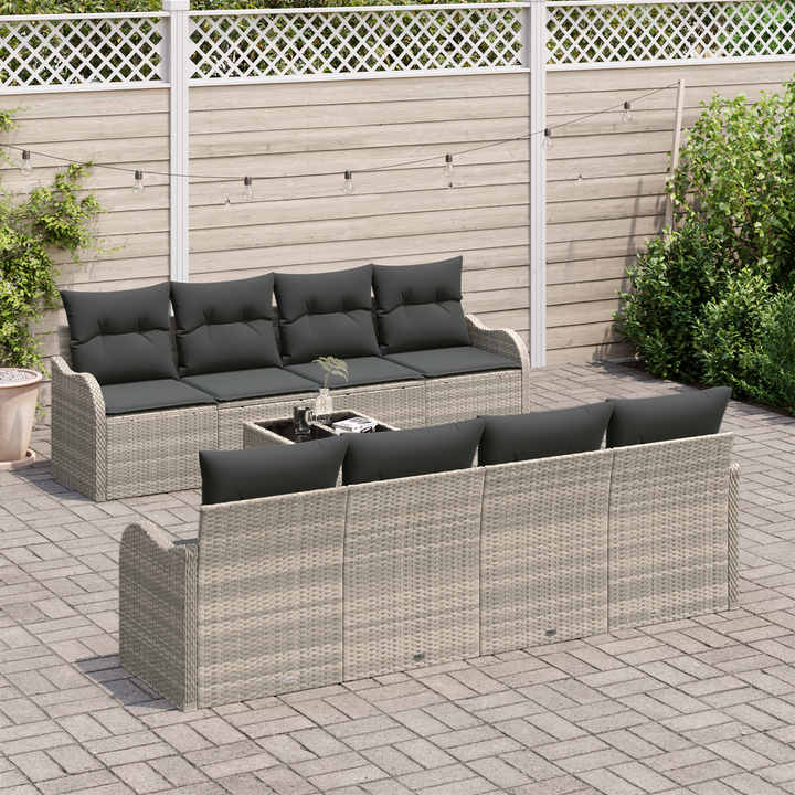 Havesofa Sæt Lysegrå 55 x 55 x 37 cm polyrattan