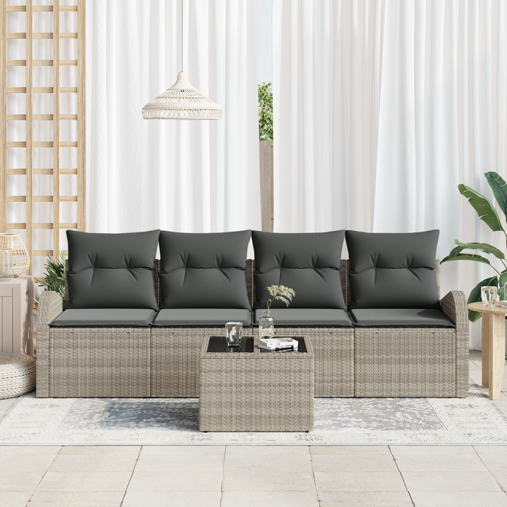 Havesofa Sæt Lysegrå 55 x 55 x 37 cm polyrattan