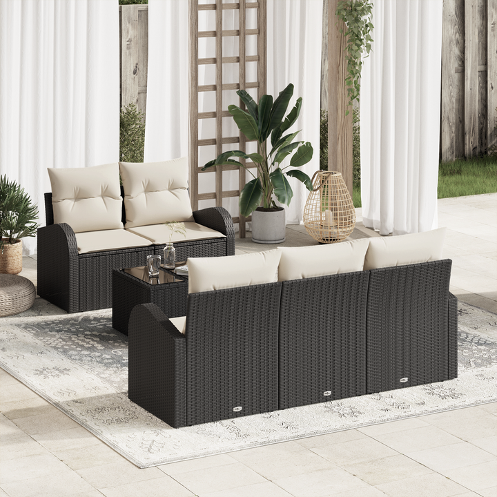 Havesofa Sæt Sort 55 x 55 x 37 cm polyrattan