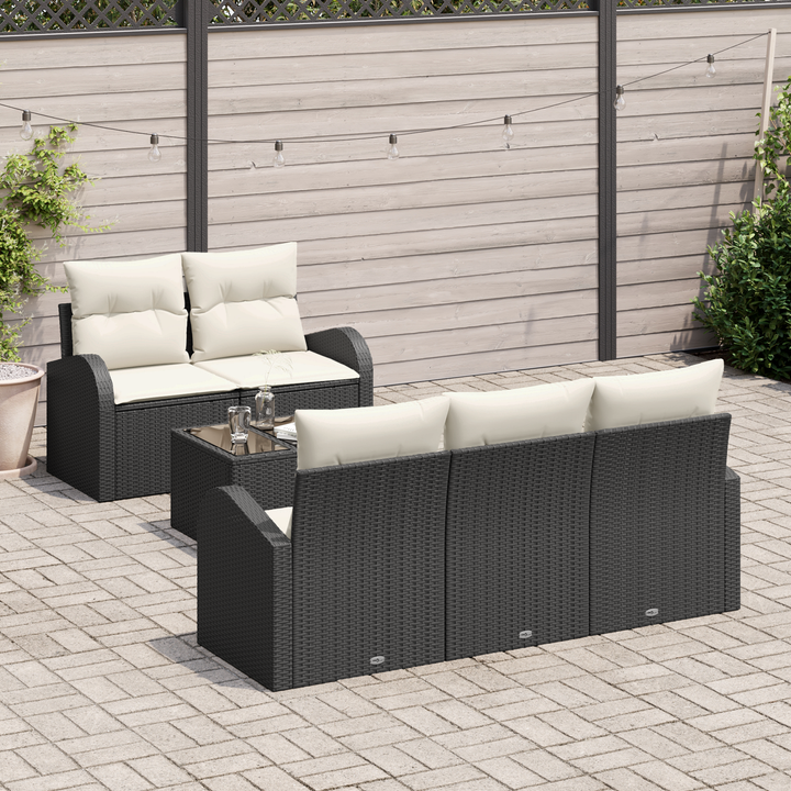 Havesofa Sæt Sort 55 x 55 x 37 cm polyrattan