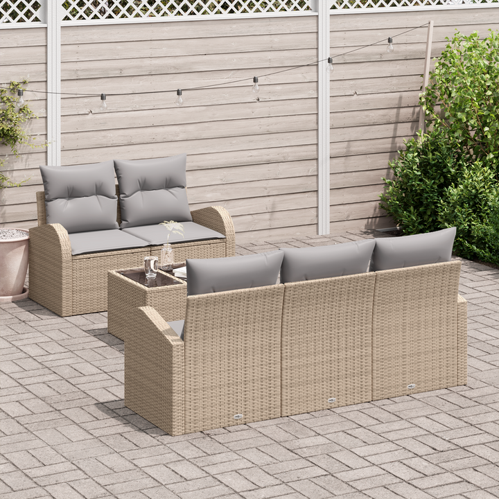 Havesofa Sæt Beige 55 x 55 x 37 cm polyrattan