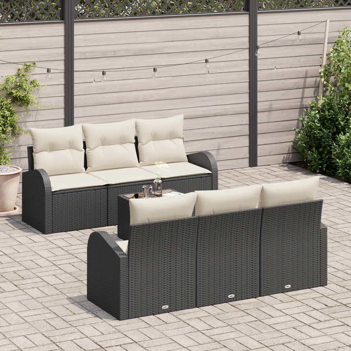 Havesofa Sæt Sort 55 x 55 x 37 cm polyrattan
