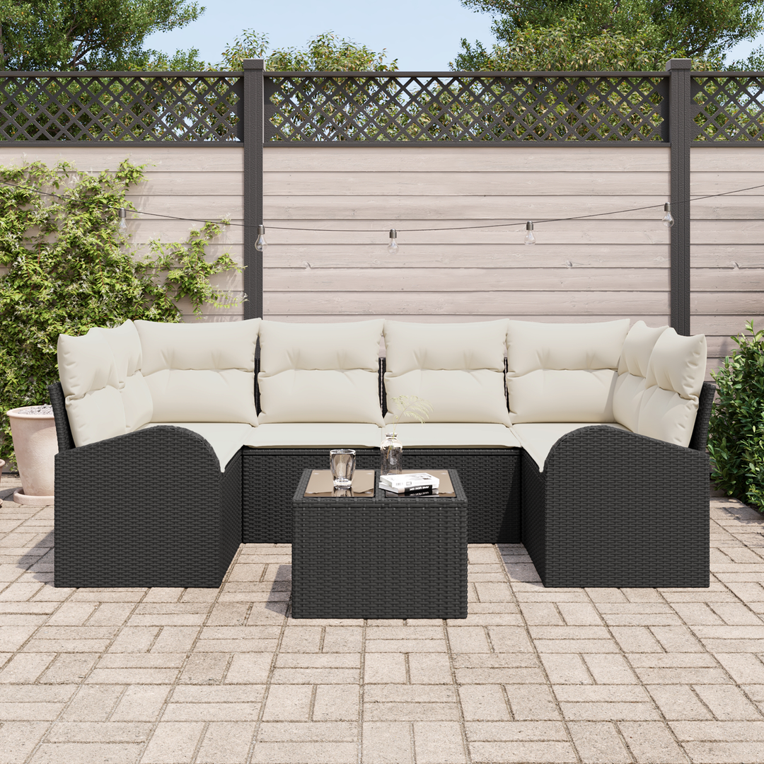 Havesofa Sæt Sort 55 x 55 x 37 cm polyrattan