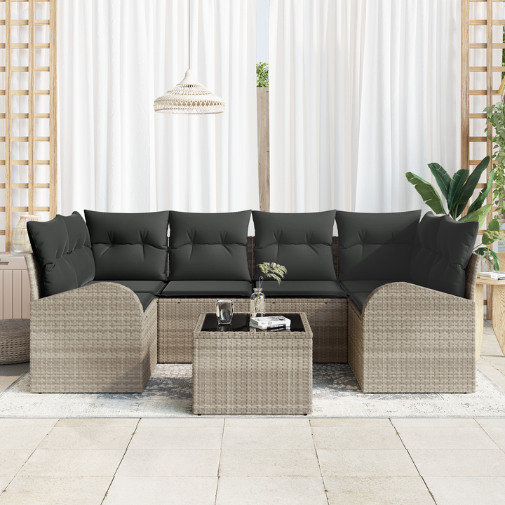 Havesofa Sæt Lysegrå 55 x 55 x 37 cm polyrattan