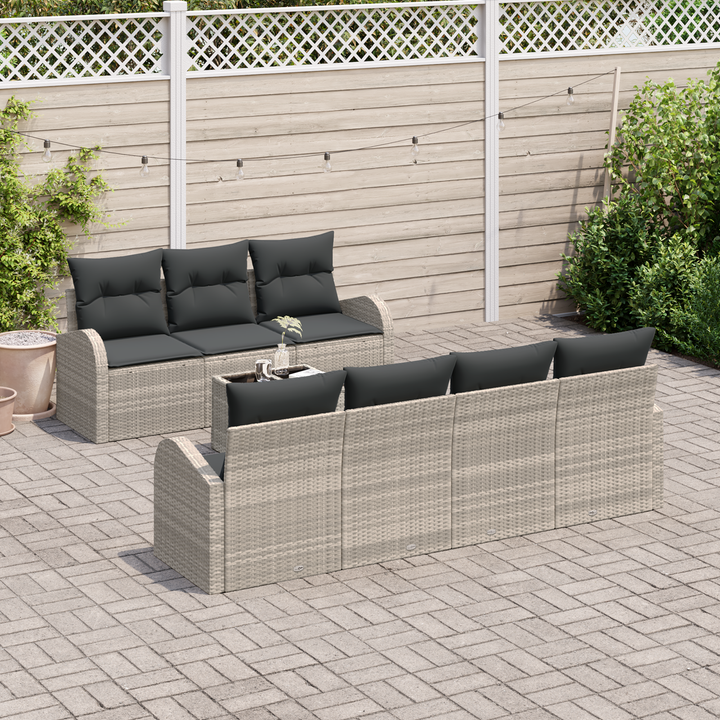 Havesofa Sæt Lysegrå 55 x 55 x 37 cm polyrattan