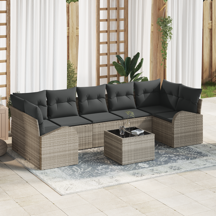 Havesofa Sæt Lysegrå 55 x 55 x 37 cm polyrattan