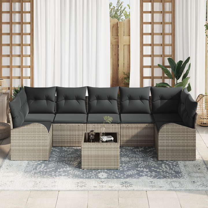 Havesofa Sæt Lysegrå 55 x 55 x 37 cm polyrattan