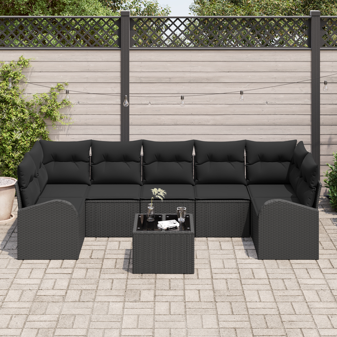 Havesofa Sæt Sort 55 x 55 x 37 cm polyrattan