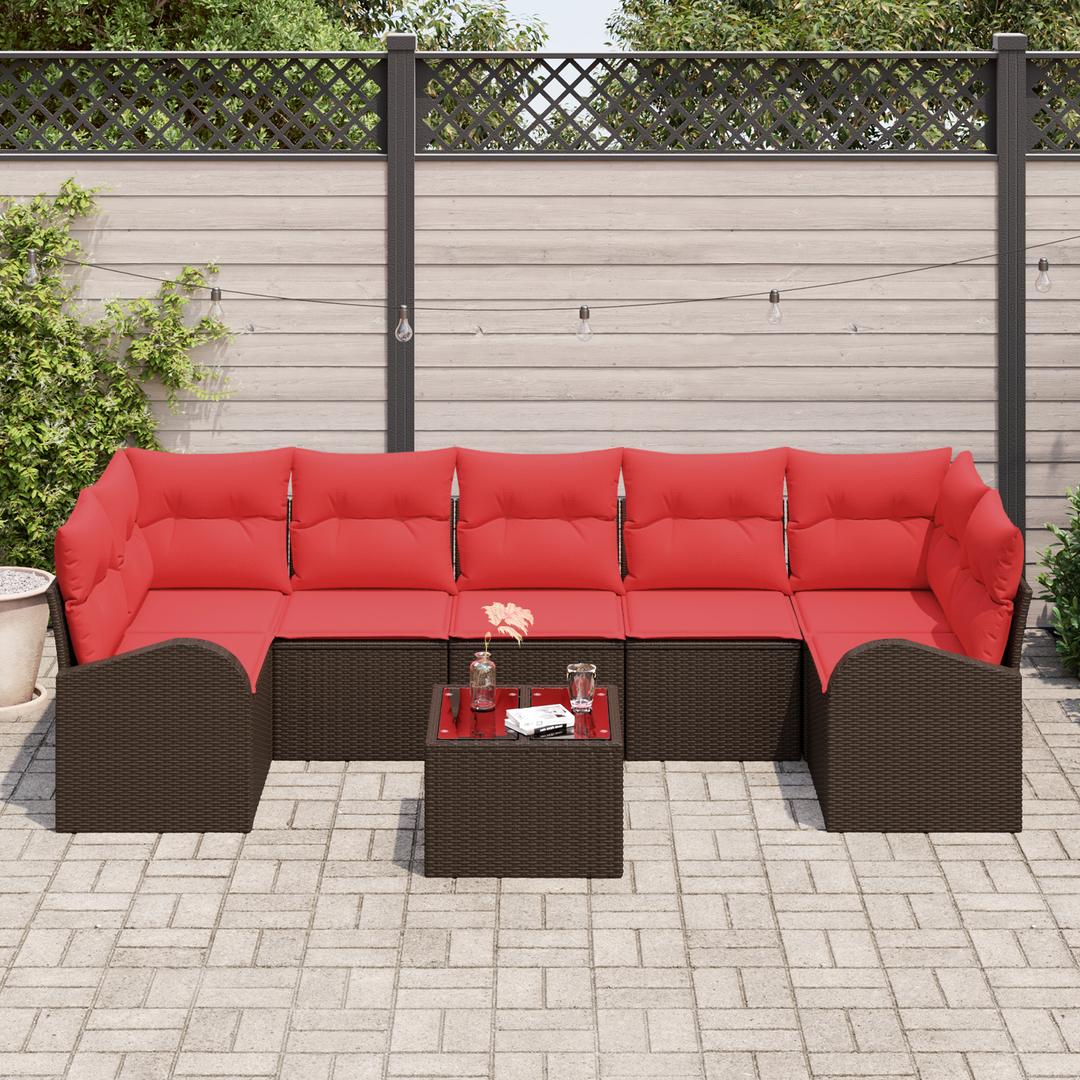 Havesofa Sæt Brun og Rød 55 x 55 x 37 cm polyrattan