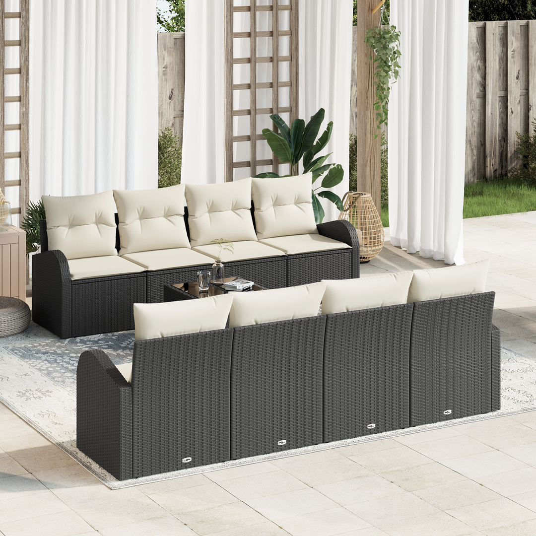 Havesofa Sæt Sort 55 x 55 x 37 cm polyrattan