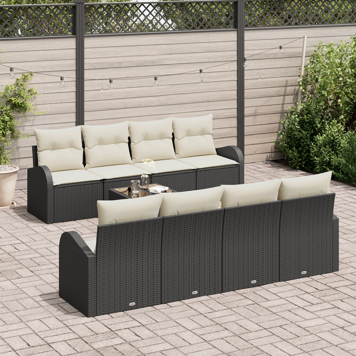 Havesofa Sæt Sort 55 x 55 x 37 cm polyrattan