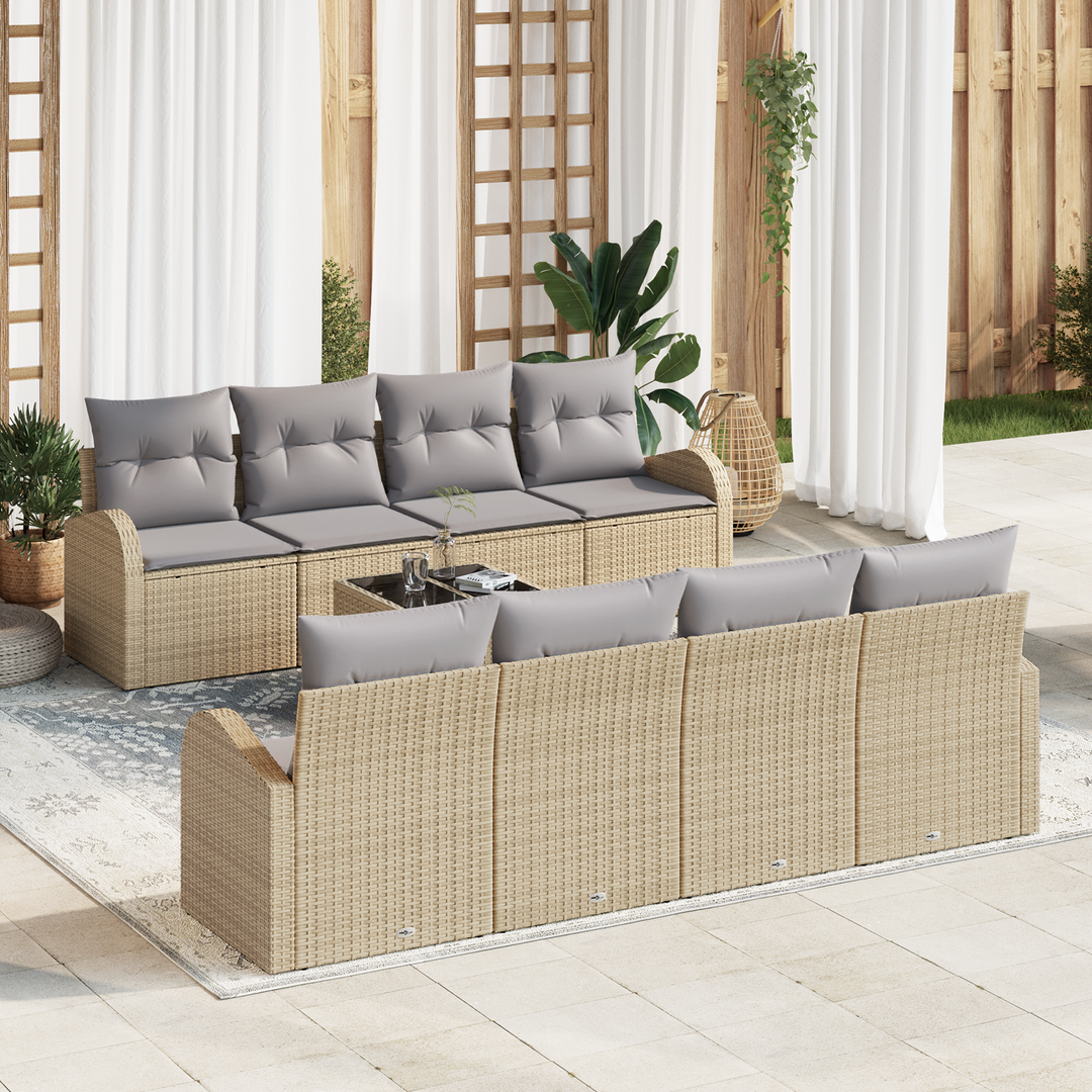 Havesofa Sæt Beige 55 x 55 x 37 cm polyrattan