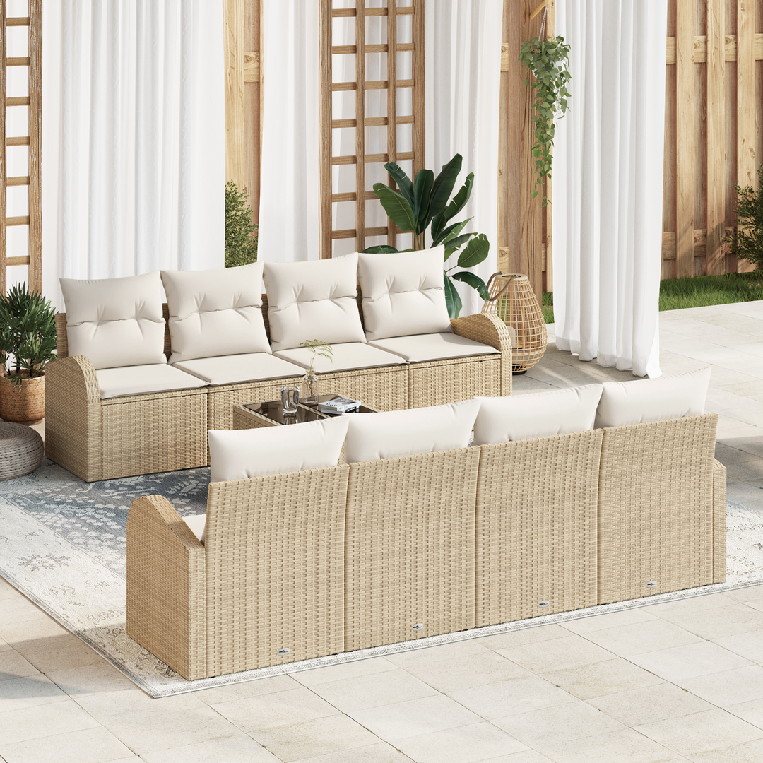 Havesofa Sæt Beige 55 x 55 x 37 cm polyrattan