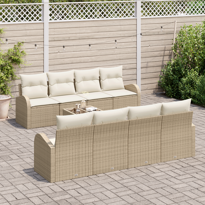 Havesofa Sæt Beige 55 x 55 x 37 cm polyrattan