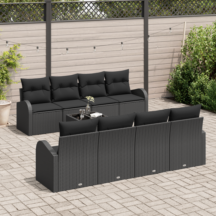 Havesofa Sæt Sort 55 x 55 x 37 cm polyrattan