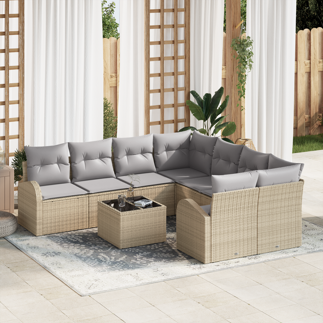 Havesofa Sæt Beige 55 x 55 x 37 cm polyrattan