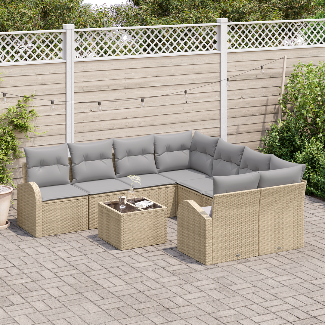 Havesofa Sæt Beige 55 x 55 x 37 cm polyrattan