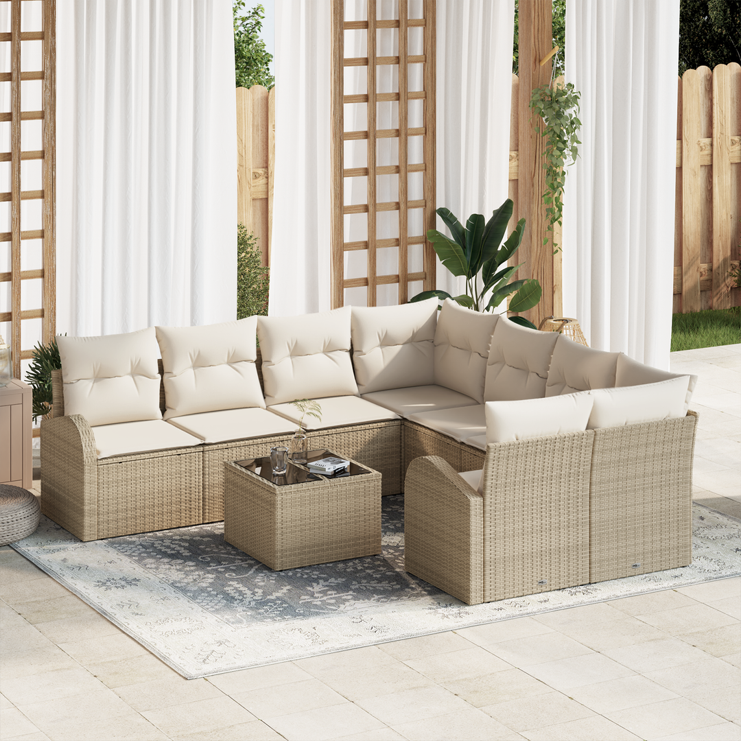 Havesofa Sæt Beige 55 x 55 x 37 cm polyrattan