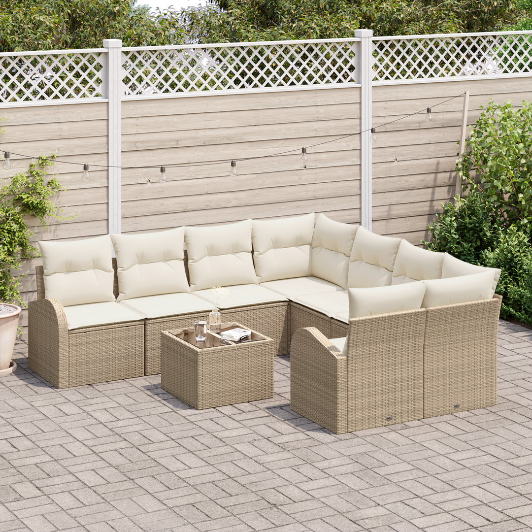Havesofa Sæt Beige 55 x 55 x 37 cm polyrattan