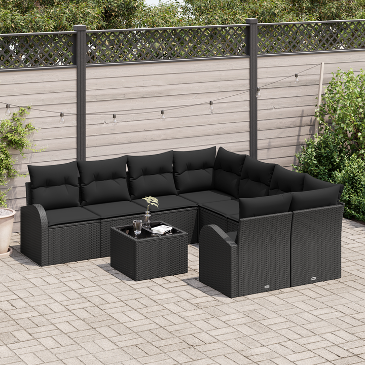 Havesofa Sæt Sort 55 x 55 x 37 cm polyrattan