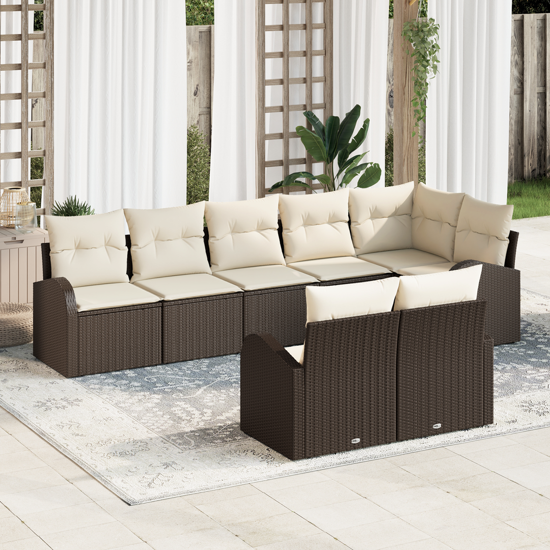 Havesofa Sæt 8 pcs polyrattan