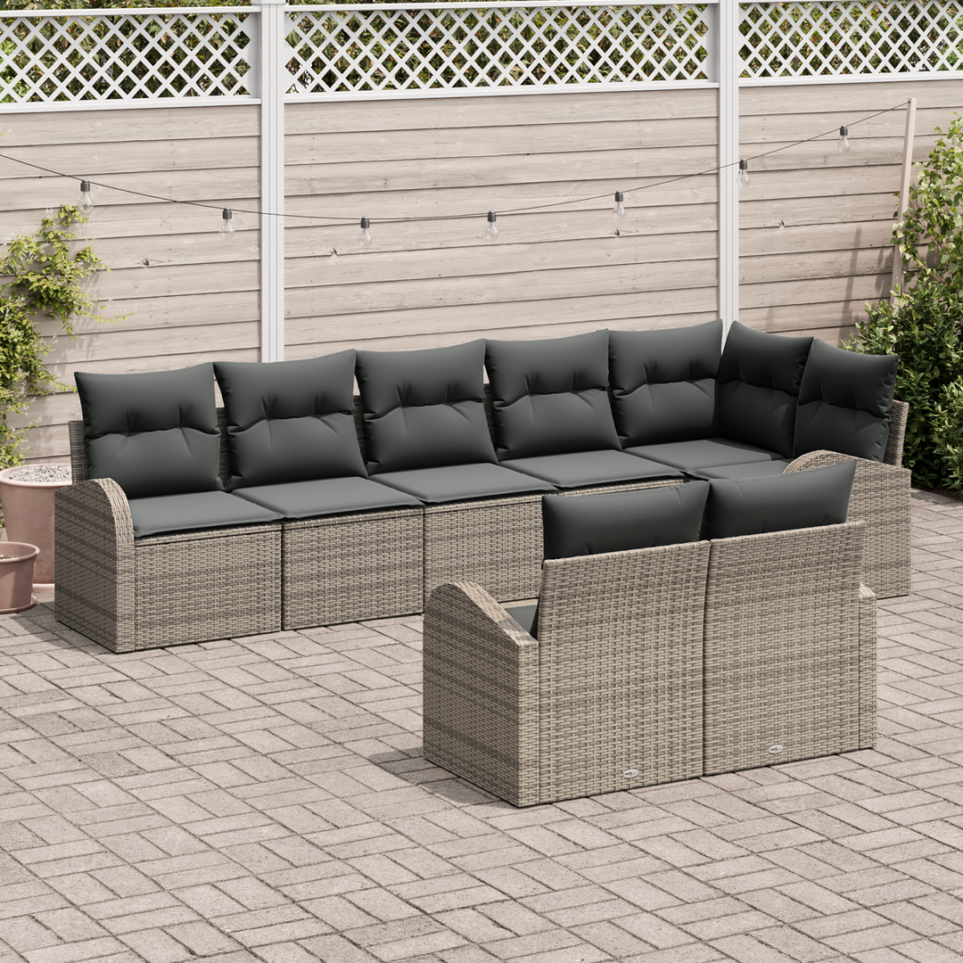 Havesofa Sæt 8 pcs polyrattan