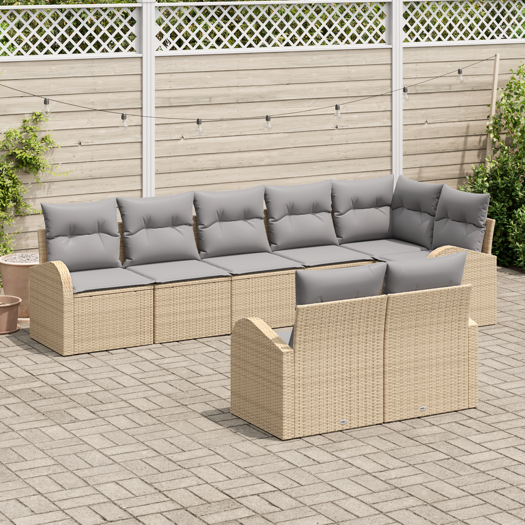 Havesofa Sæt 8 pcs polyrattan