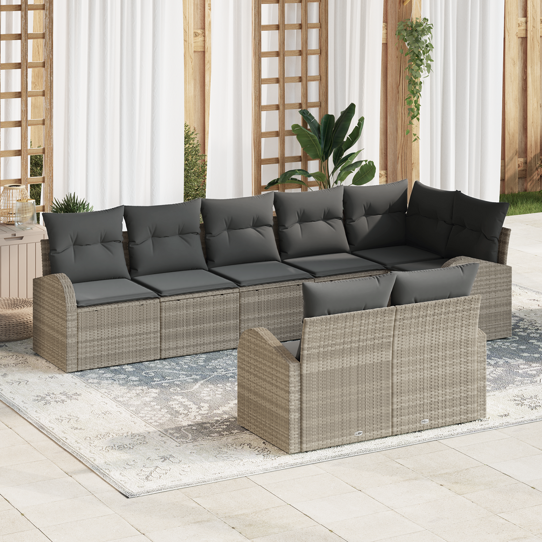 Havesofa Sæt Lysegrå 55 x 55 x 37 cm polyrattan