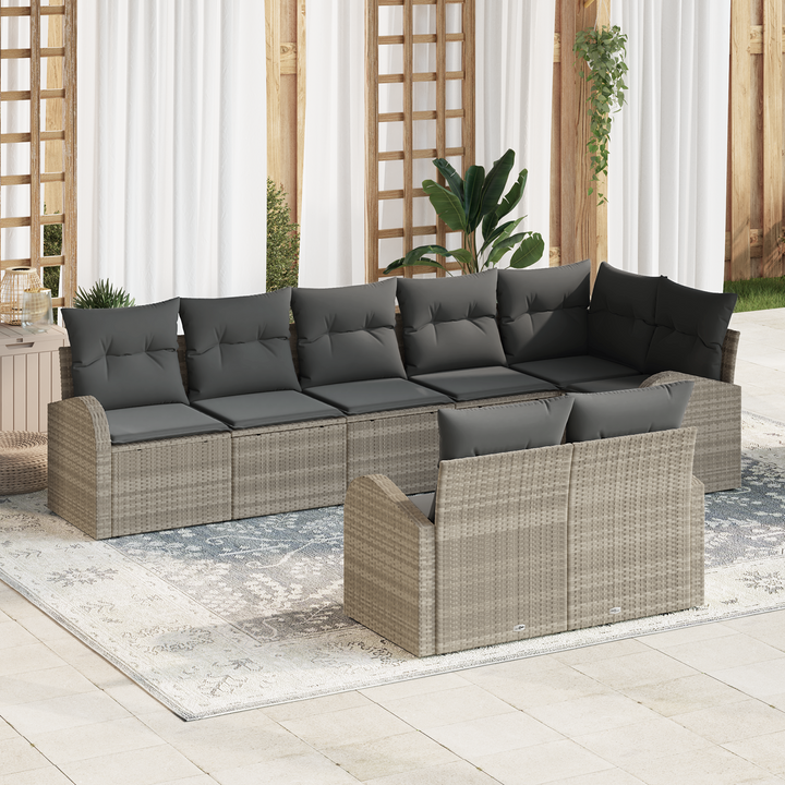 Havesofa Sæt Lysegrå 55 x 55 x 37 cm polyrattan