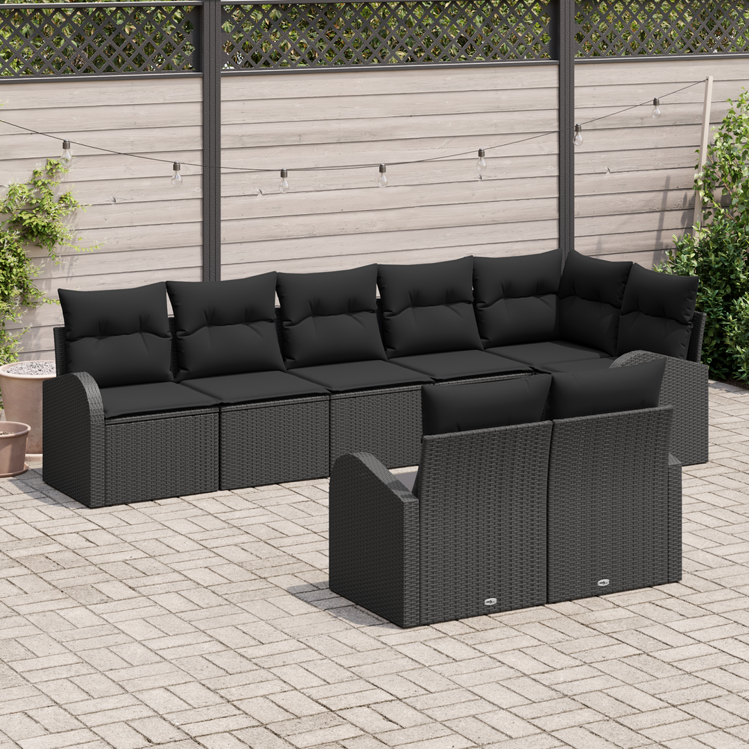Havesofa Sæt 8 pcs polyrattan