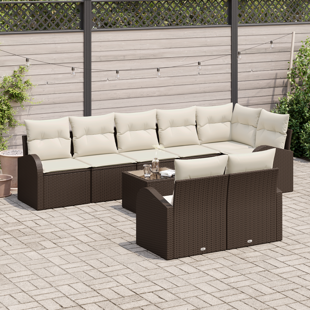 Havesofa Sæt Brun og Creme 55 x 55 x 37 cm polyrattan