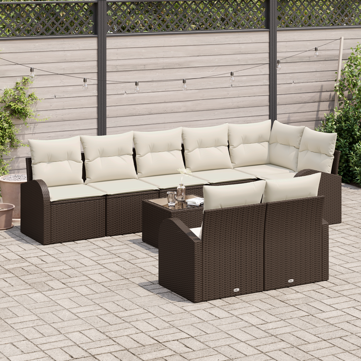 Havesofa Sæt Brun og Creme 55 x 55 x 37 cm polyrattan