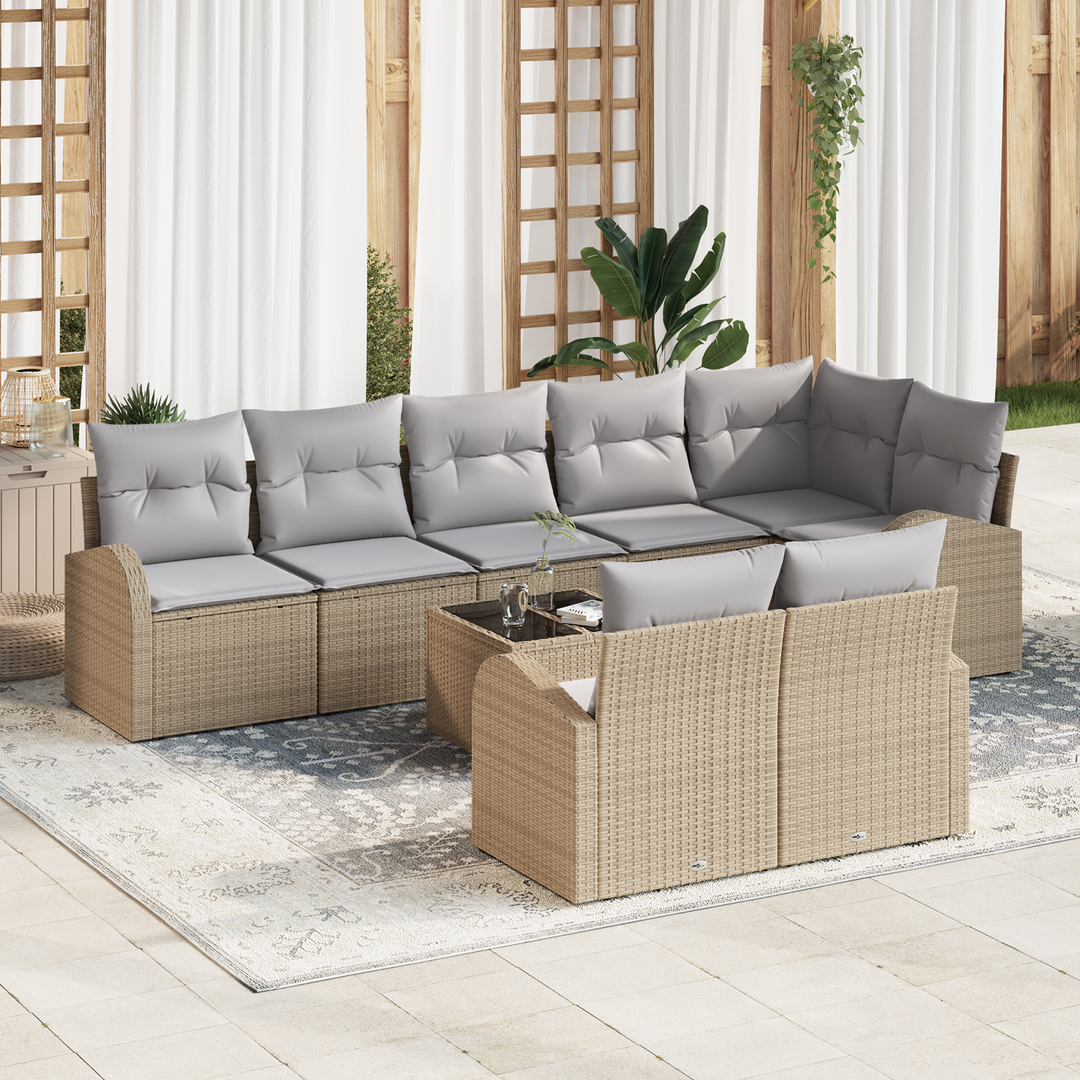 Havesofa Sæt Beige og grå 55 x 55 x 37 cm polyrattan