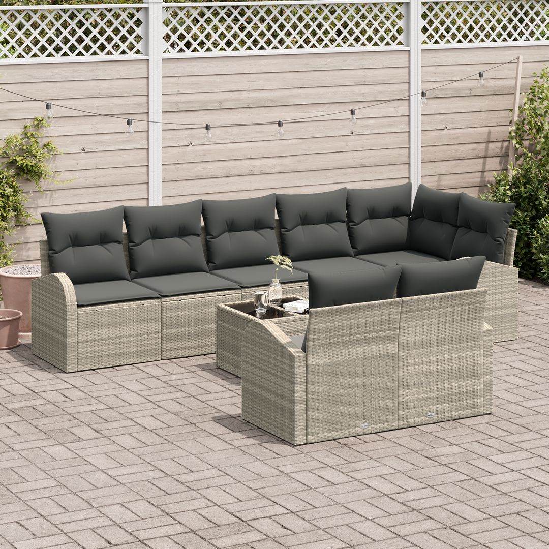 Havesofa Sæt Lysegrå 55 x 55 x 37 cm polyrattan