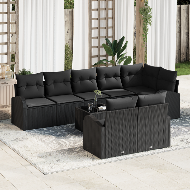 Havesofa Sæt 9 pcs polyrattan