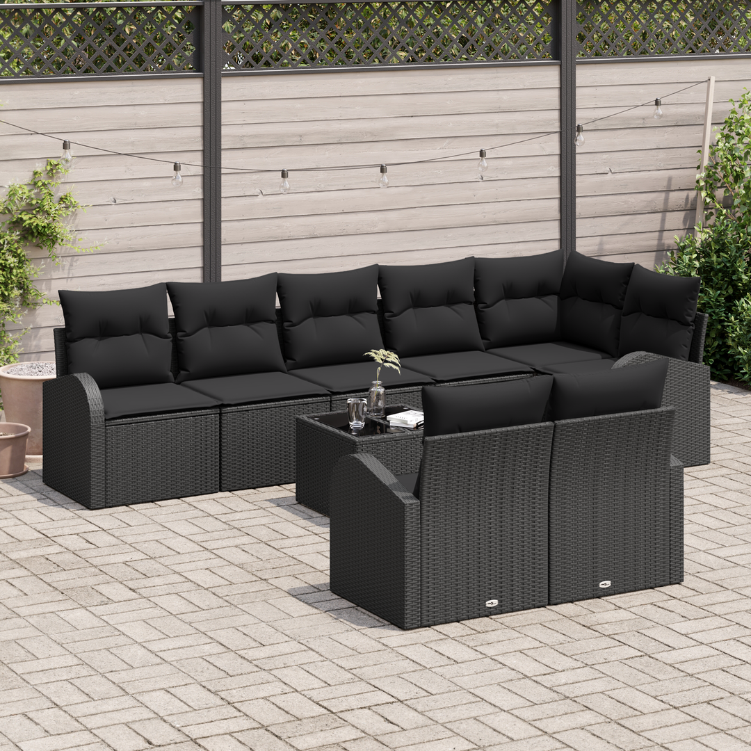 Havesofa Sæt 9 pcs polyrattan