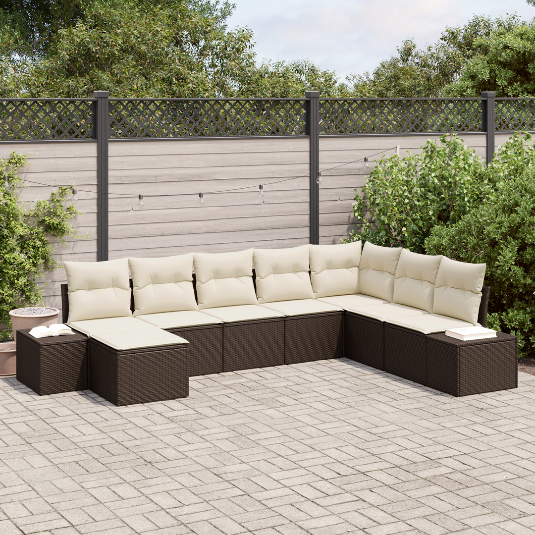 Havesofa Sæt med pude 8 pcs polyrattan
