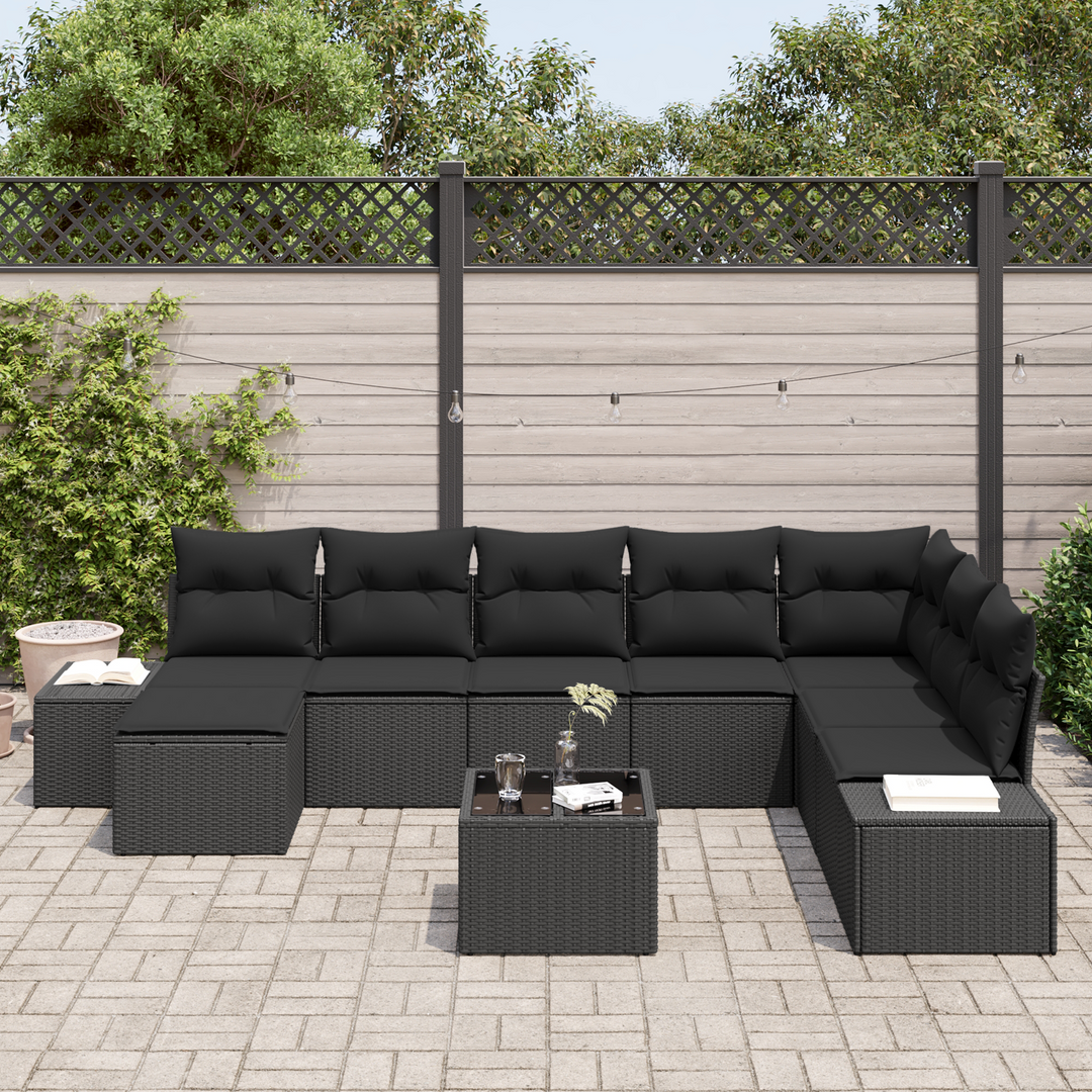 Havesofa Sæt med pude 9 pcs polyrattan