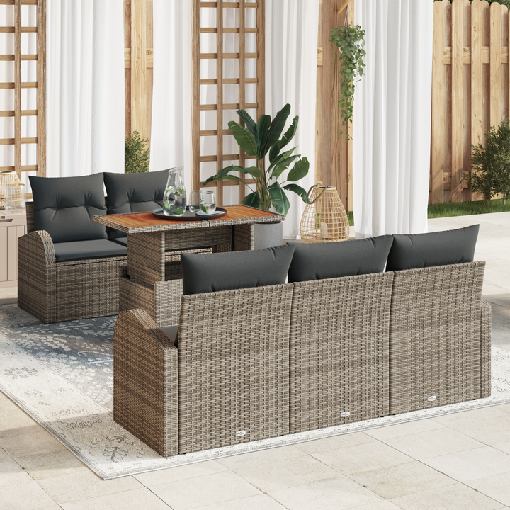 Havesofa Sæt med pude 6 pcs Grå