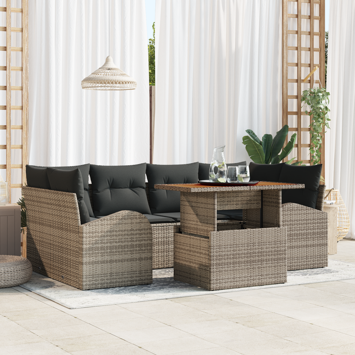 Havesofa Sæt med pude 7 pcs Grå