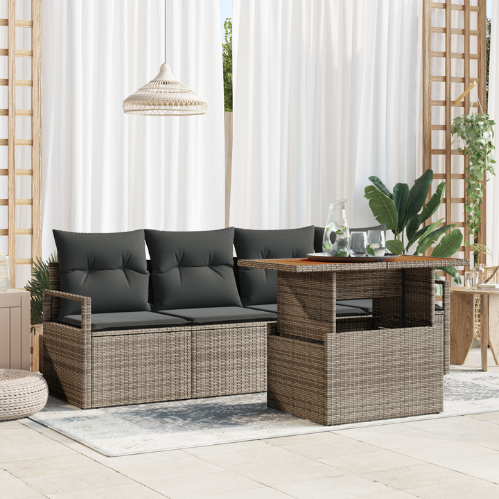 Havesofa Sæt med pude 5 pcs Grå