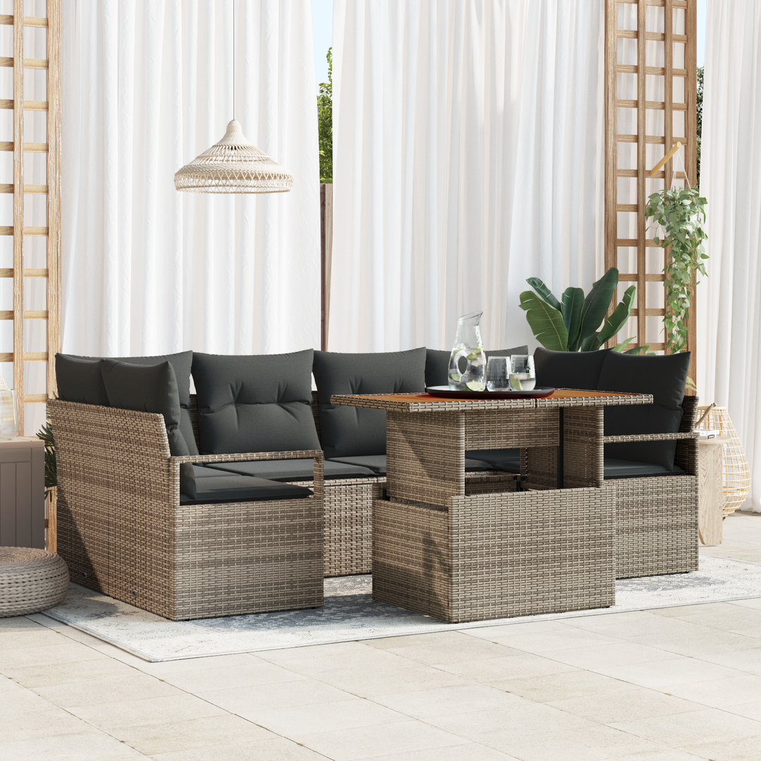 Havesofa Sæt med pude 7 pcs Grå