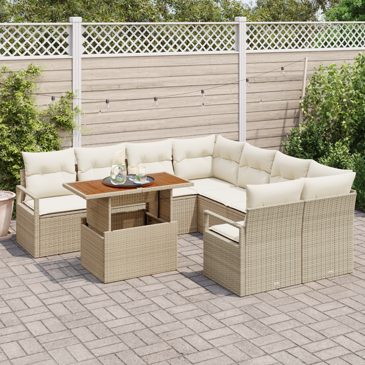 Have Spisebordssæt med pude 9 pcs Beige og creme