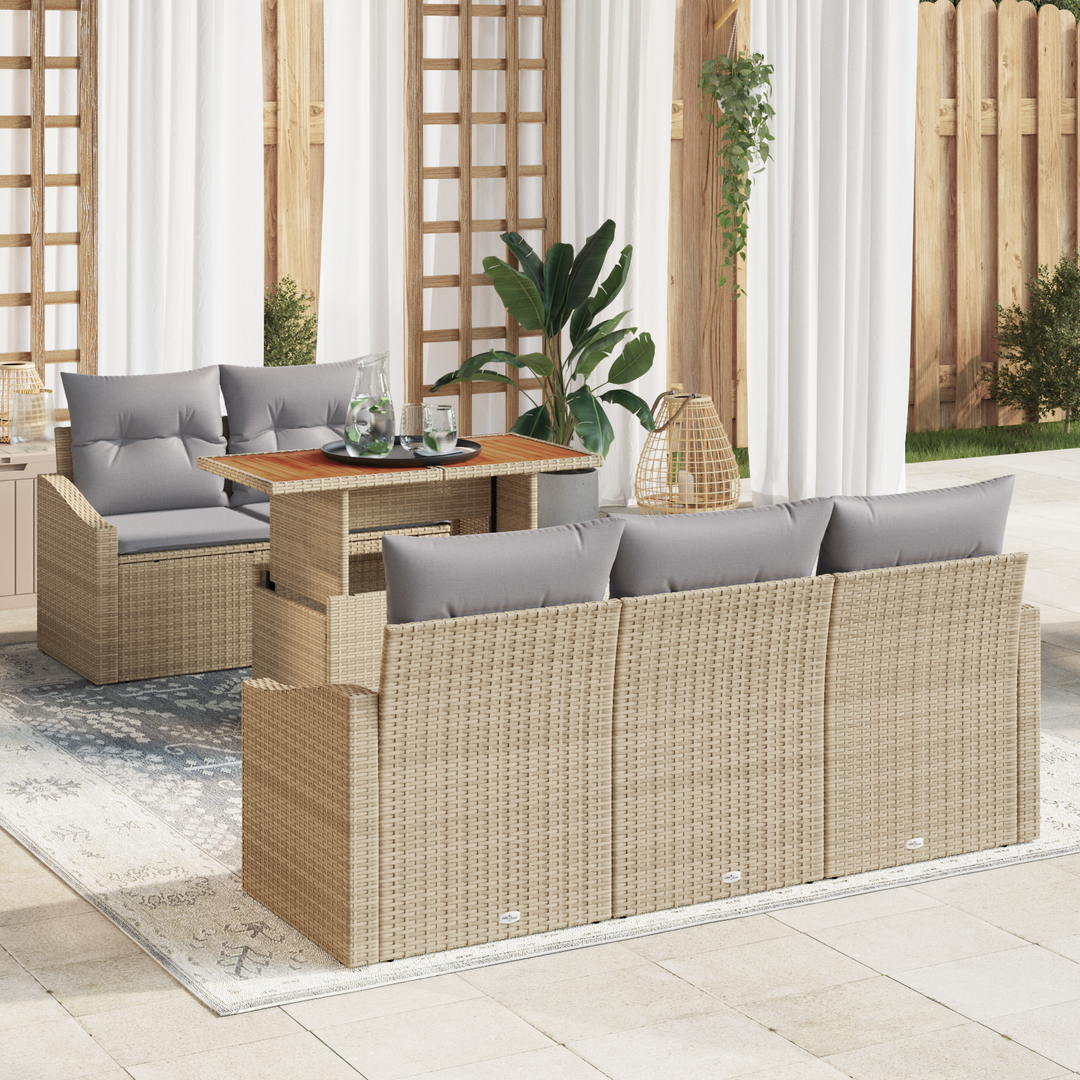 Have Spisebordssæt med pude 6 pcs Beige og grå